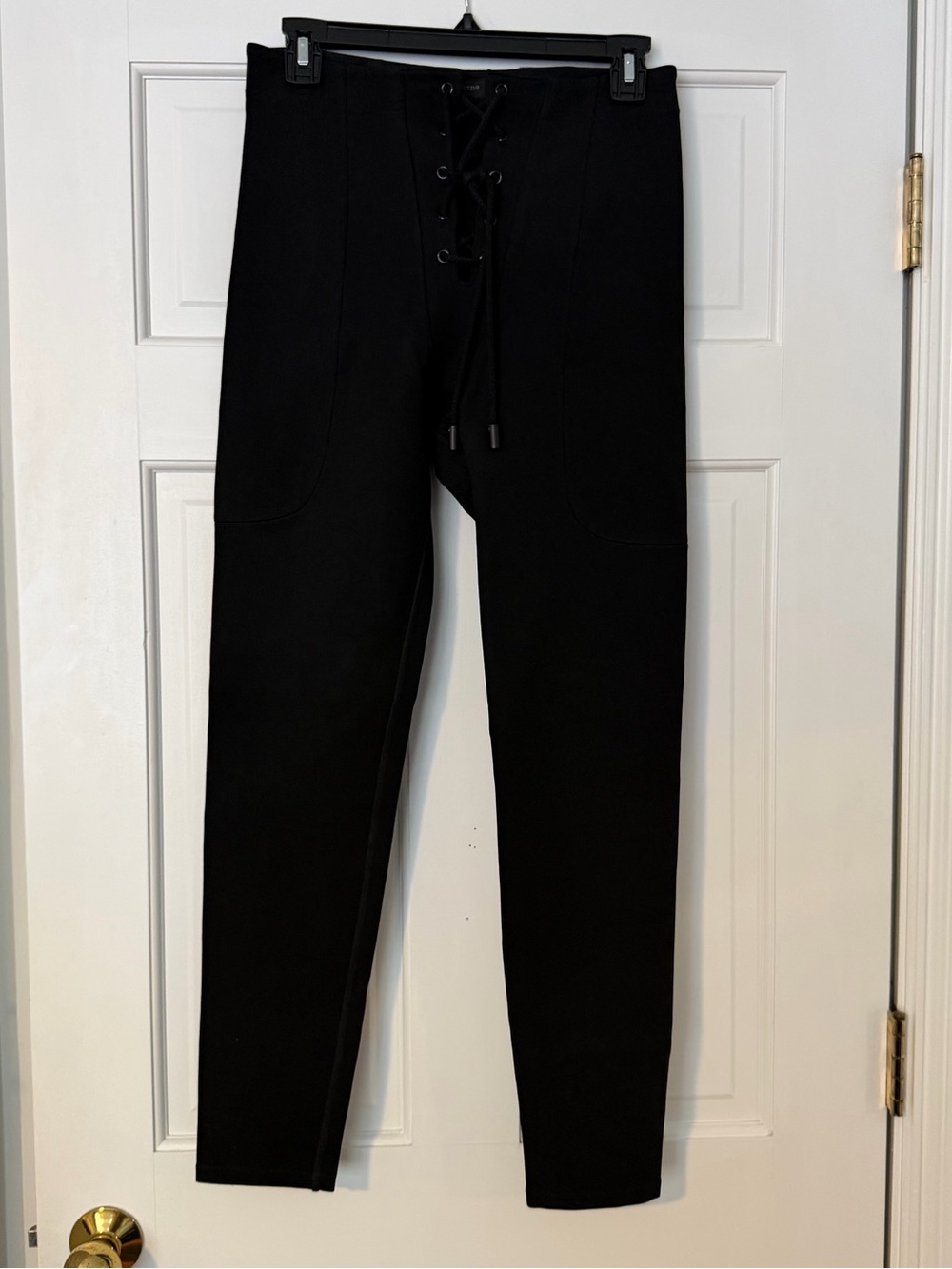 rag & bone Black Lace-Up Skinny Pants